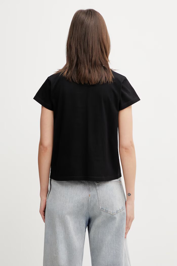 MM6 MAISON MARGIELA тениска дамска от памук черна S62GD0216.M20048