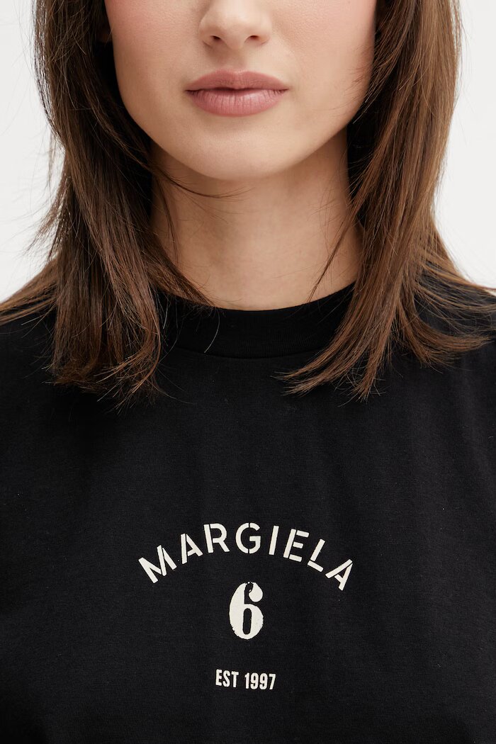 MM6 MAISON MARGIELA тениска дамска от памук черна S62GD0216.M20048