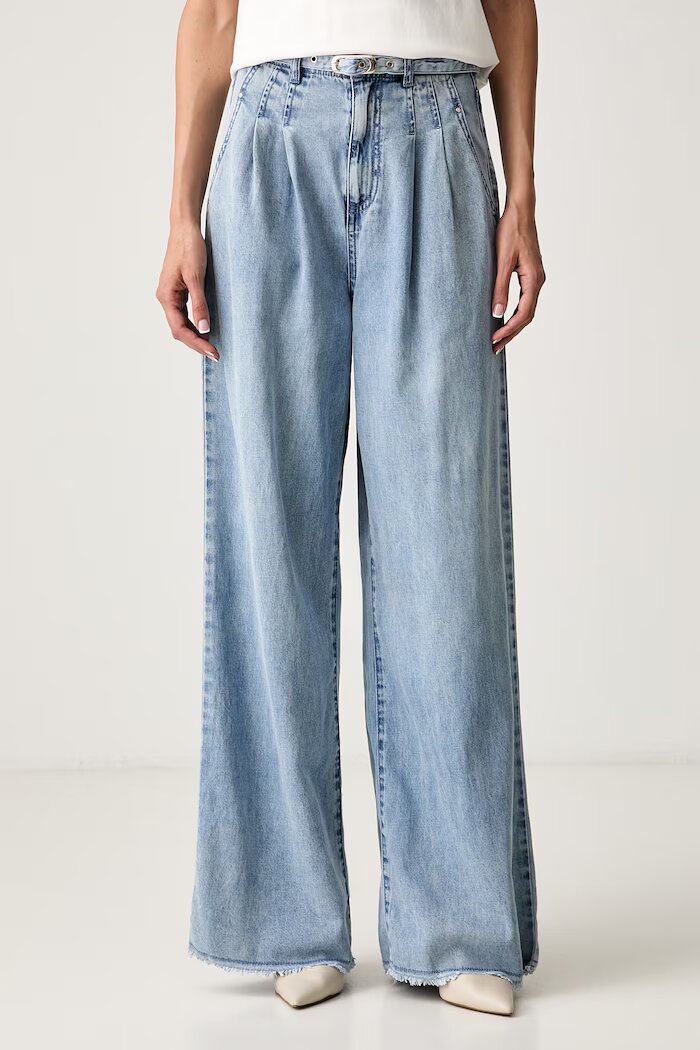 Morgan дънки wide leg дамски сини PELIAM