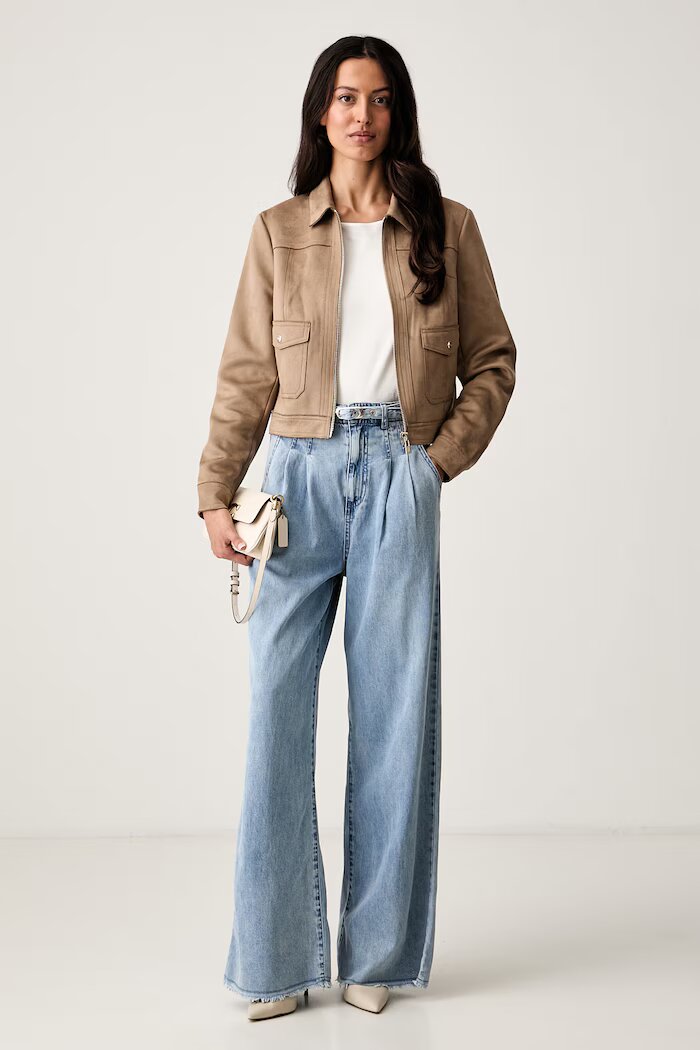 Morgan дънки wide leg дамски сини PELIAM
