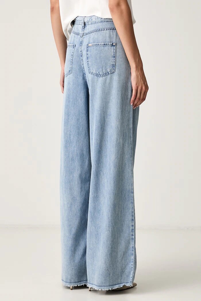 Morgan дънки wide leg дамски сини PELIAM