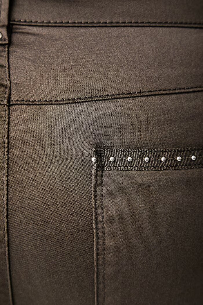 Morgan панталон slim fit дамски с памук кафяв с ниска талия PALAO