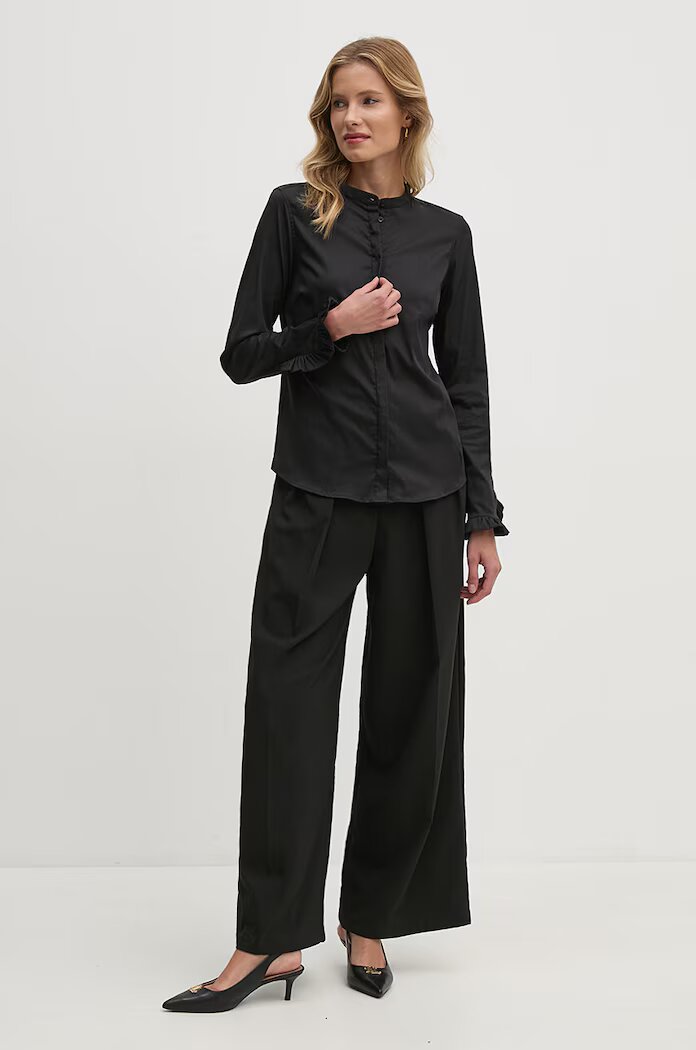 Mos Mosh риза дамска черна с изчистена шарка 131731