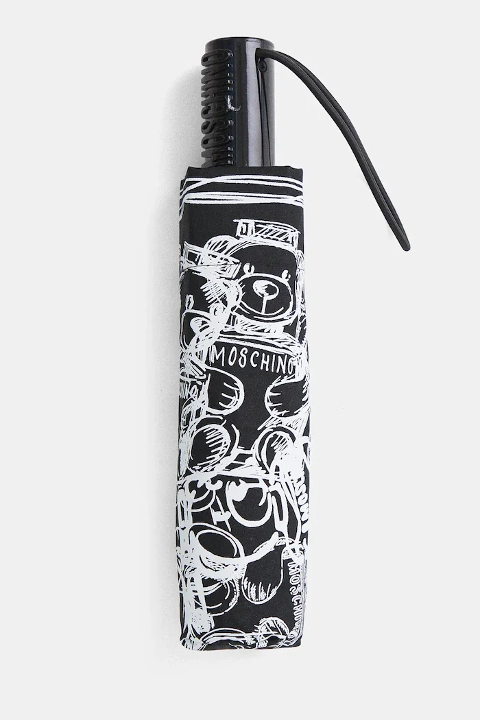 Moschino автоматичен чадър дамски черен 8651