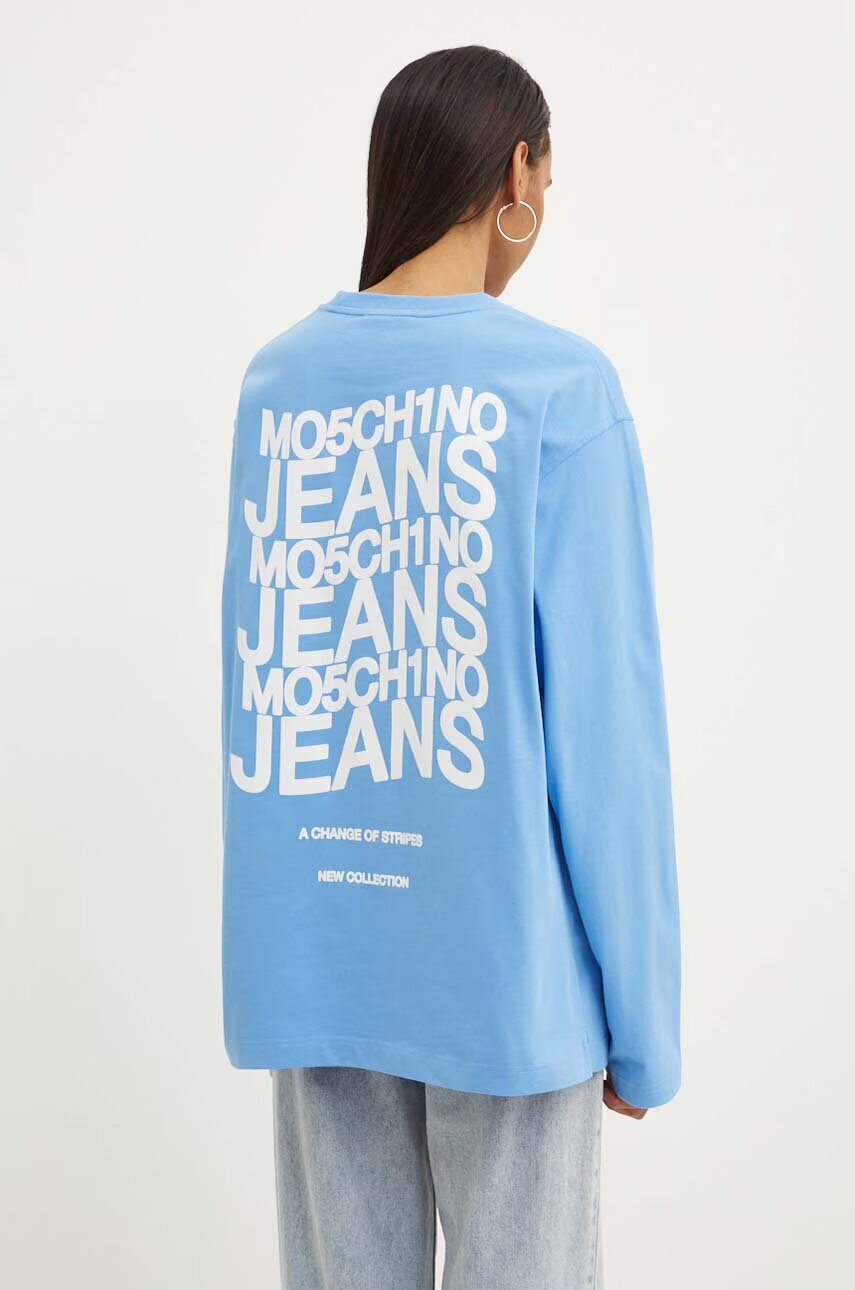 Moschino Jeans Памучна блуза с дълги ръкави