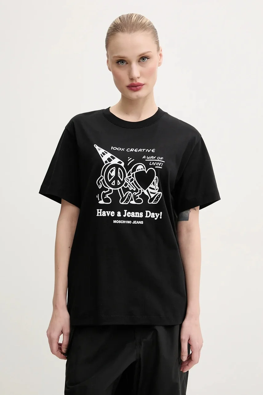 Moschino Jeans Памучна тениска