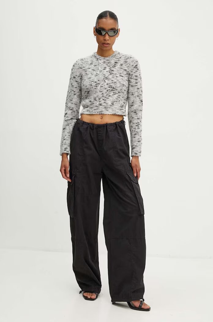 Moschino Jeans Пуловер с вълна дамски в сиво от топла материя 0903.8202