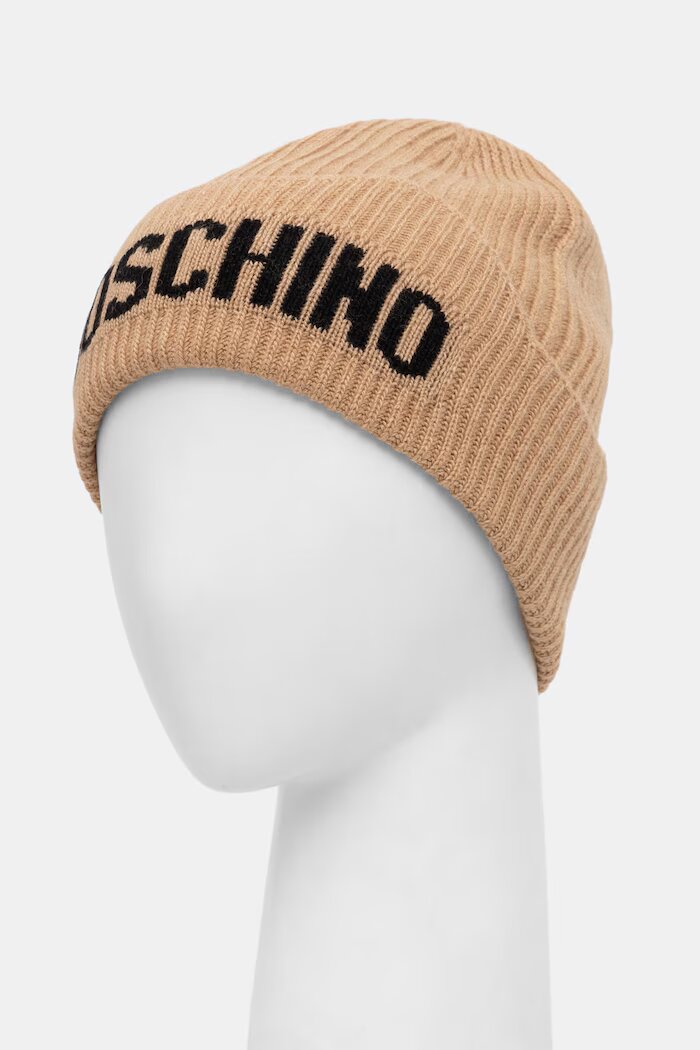 Moschino шапка дамска от вълнена материя бежова M3469 65473