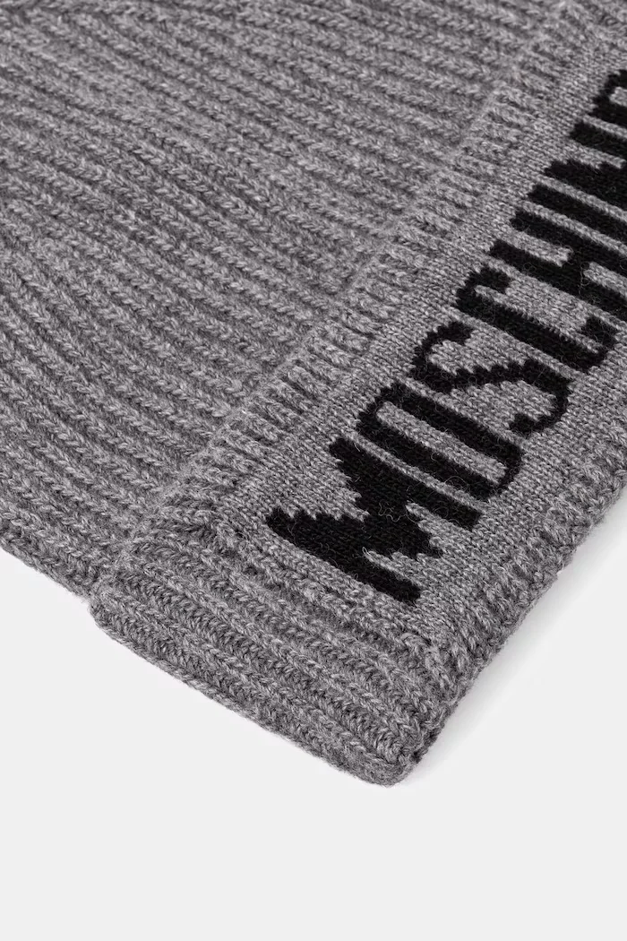 Moschino шапка мъжка с вълна сива M5875 60808