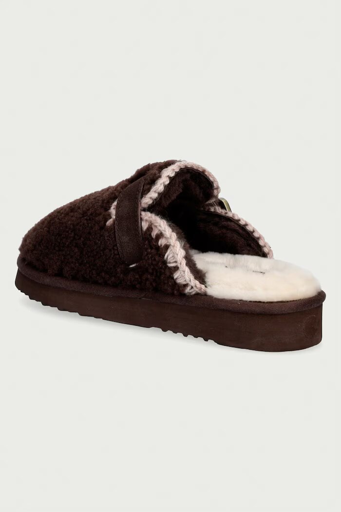 Mou чехли дамски Curly Clog Eskimo кафяви MU.FW101126M