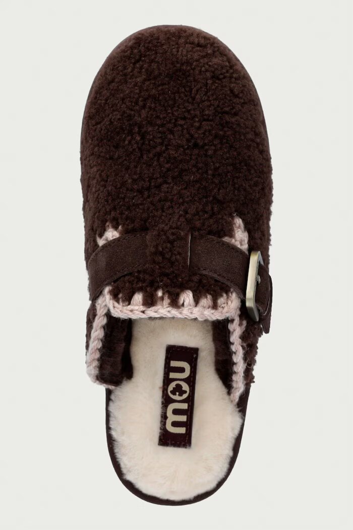 Mou чехли дамски Curly Clog Eskimo кафяви MU.FW101126M