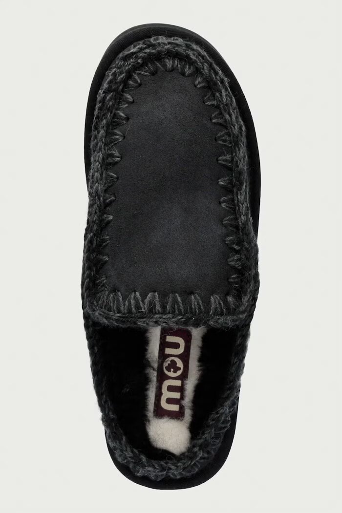 Mou чехли сабо дамски от велур Clog Eskimo Platform черни MU.FW681004A