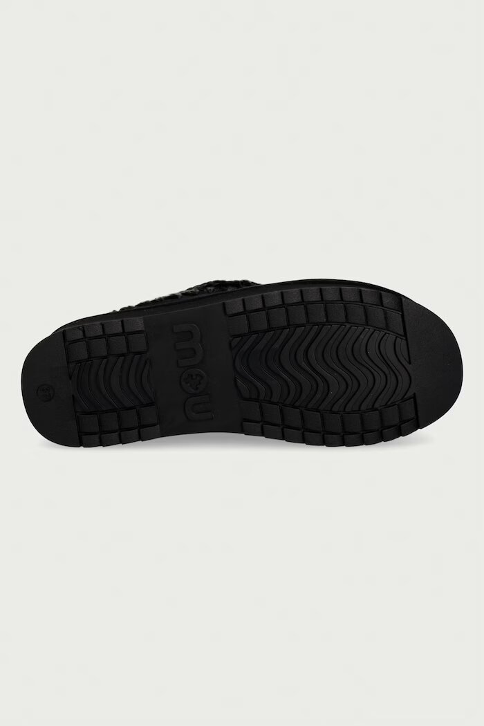 Mou чехли сабо дамски от велур Clog Eskimo Platform черни MU.FW681004A