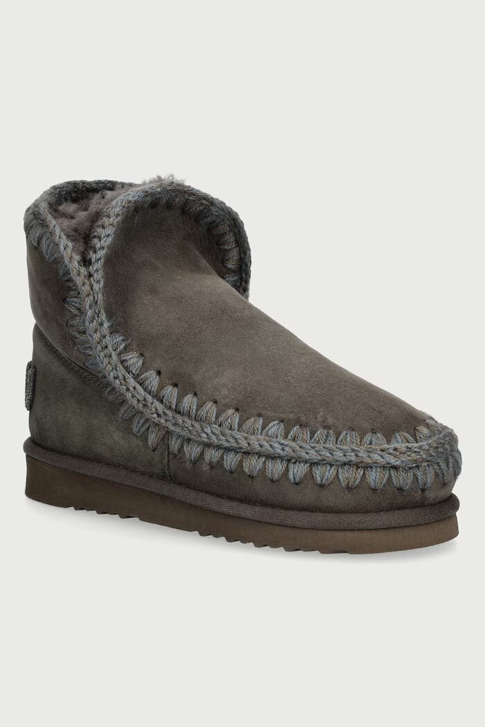 Mou Eskimo 18 Glitter Logo апрески дамски от велур зелени MU.FW101050A