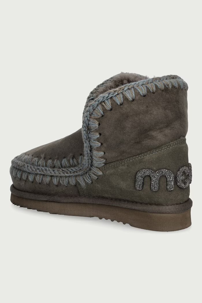 Mou Eskimo 18 Glitter Logo апрески дамски от велур зелени MU.FW101050A
