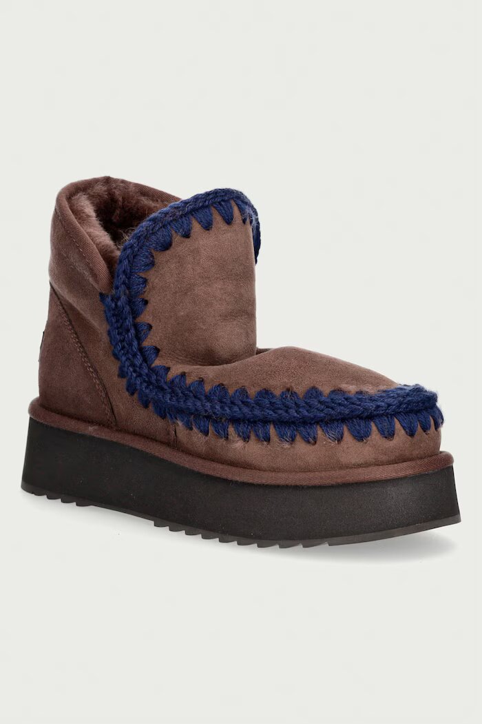 Mou Mini Eskimo Platform Boot апрески дамски от велур кафяви MU.FW681000A
