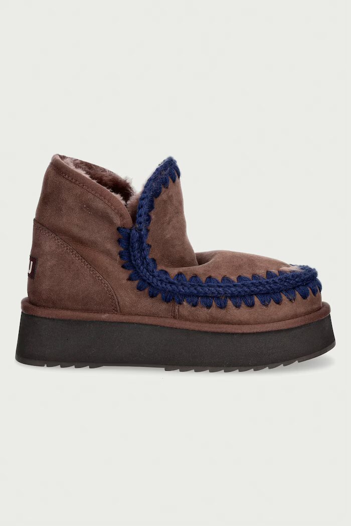 Mou Mini Eskimo Platform Boot апрески дамски от велур кафяви MU.FW681000A