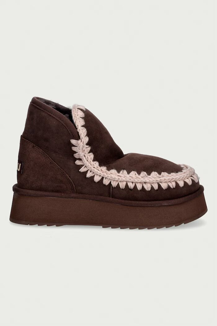 Mou Mini Eskimo Platform Boot апрески дамски от велур кафяви MU.FW681000A