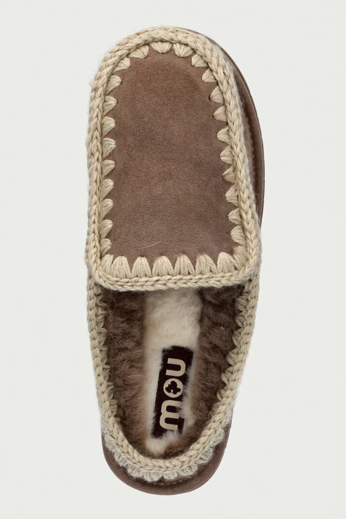 Mou пантофи дамски от велур Clog Eskimo Platform бежови MU.FW681004A