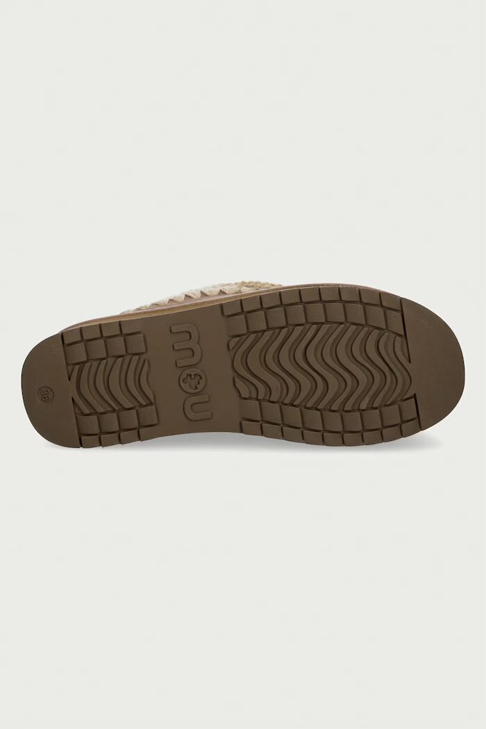 Mou пантофи дамски от велур Clog Eskimo Platform бежови MU.FW681004A