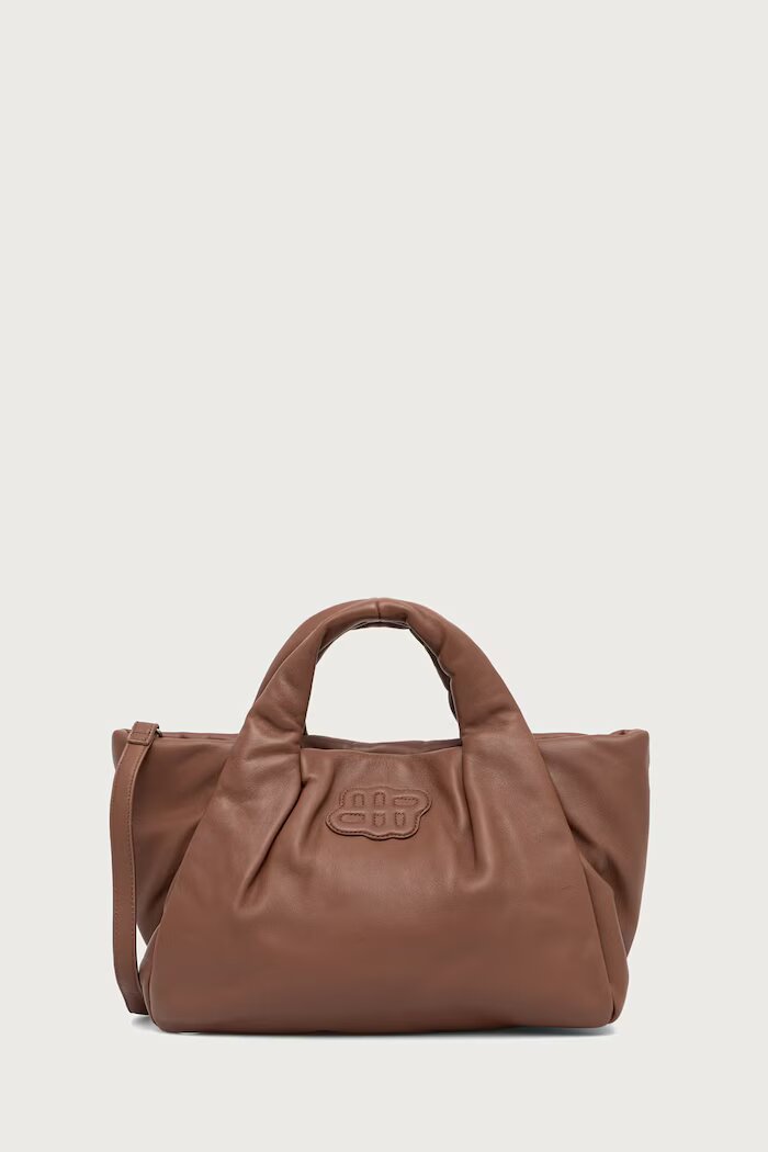 MUNTHE чанта tote дамска от кожа LIX кафява 263190226350