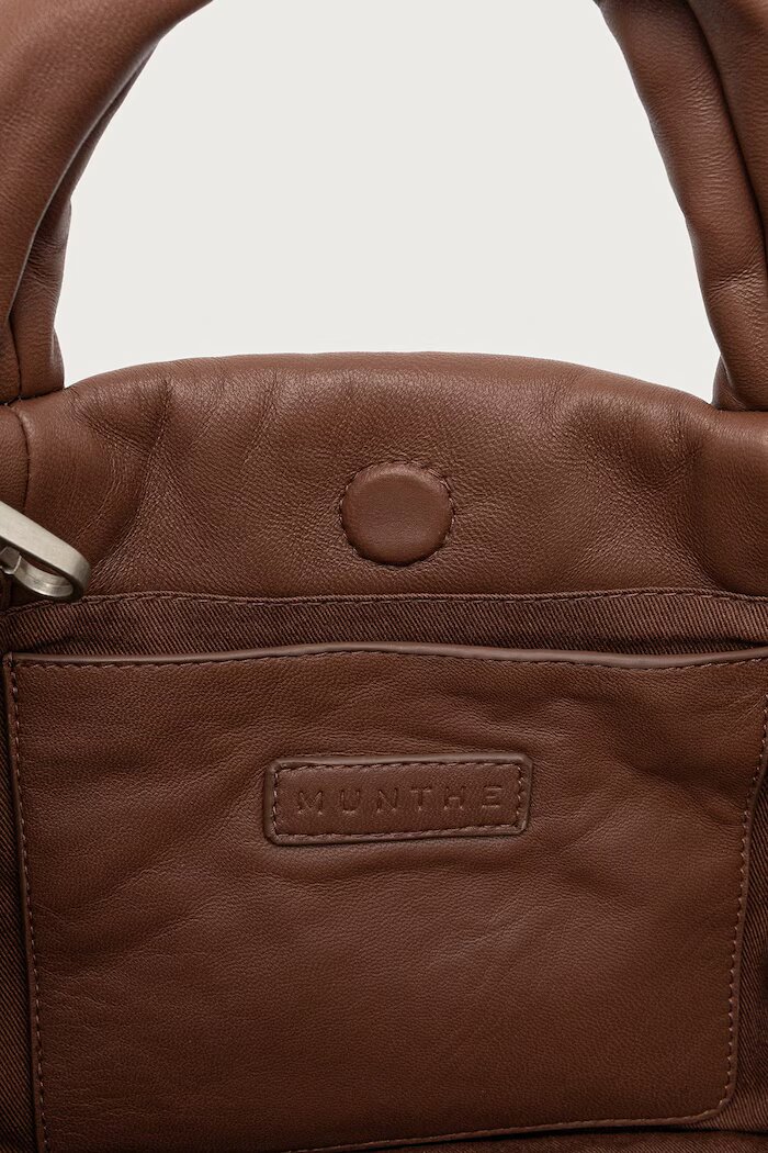 MUNTHE чанта tote дамска от кожа LIX кафява 263190226350
