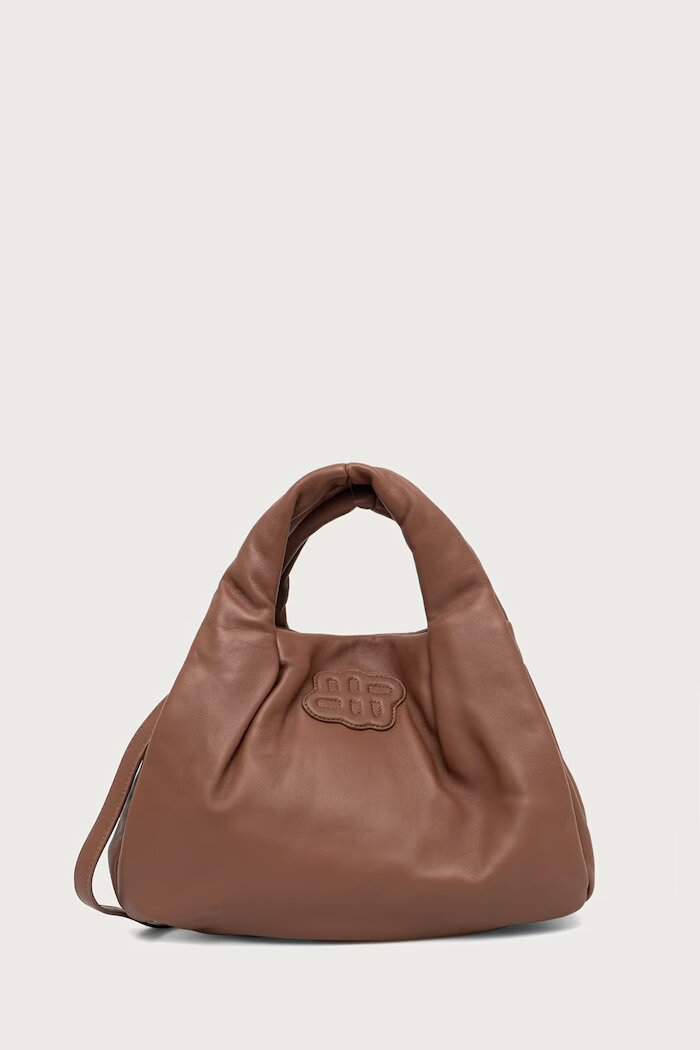 MUNTHE чанта tote дамска от кожа LIX кафява 263190226350