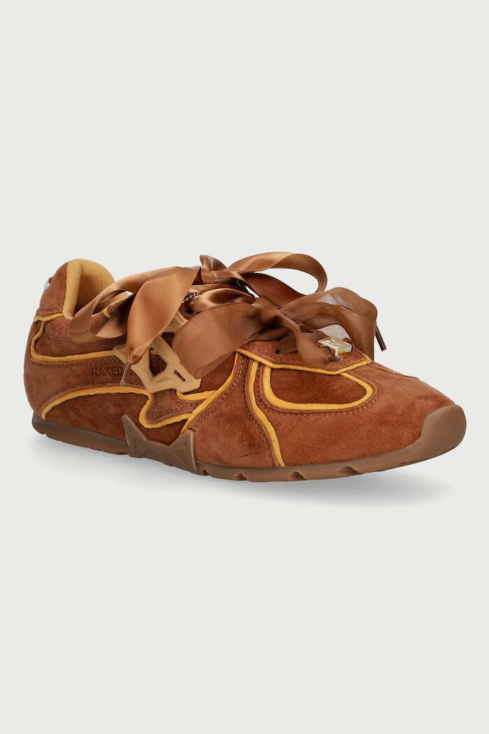 Naked Wolfe Adored маратонки дамски от велур кафяви Adored Tan Mustard Suede