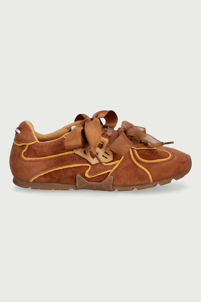 Naked Wolfe Adored маратонки дамски от велур кафяви Adored Tan Mustard Suede