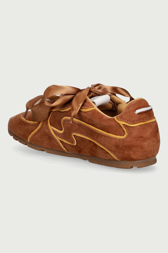 Naked Wolfe Adored маратонки дамски от велур кафяви Adored Tan Mustard Suede