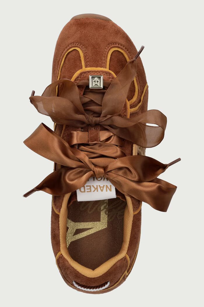Naked Wolfe Adored маратонки дамски от велур кафяви Adored Tan Mustard Suede