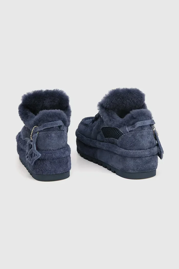 Naked Wolfe Beau апрески дамски от велур тъмносини Beau Navy Suede