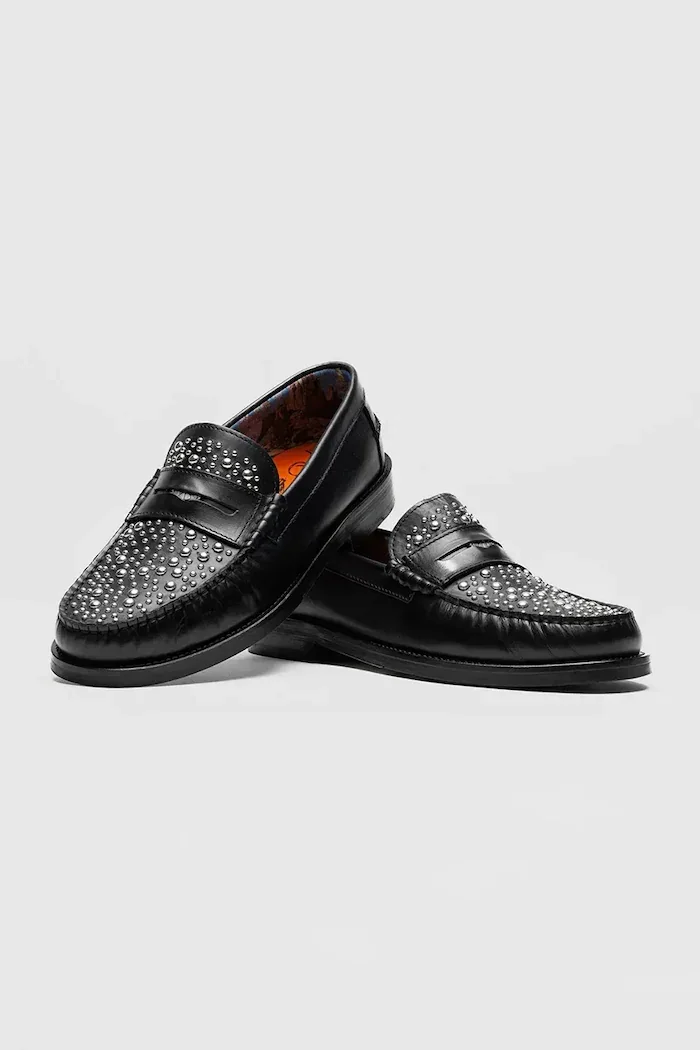 Naked Wolfe Кожени мокасини Riviera в черно Riviera Black Studs