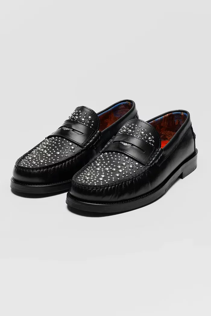 Naked Wolfe Кожени мокасини Riviera в черно Riviera Black Studs