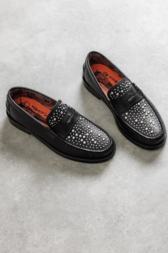 Naked Wolfe Кожени мокасини Riviera в черно Riviera Black Studs