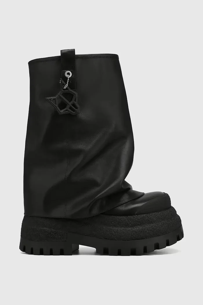 Naked Wolfe Кожени обувки Disturb в черно с платформа Disturb Leather Black