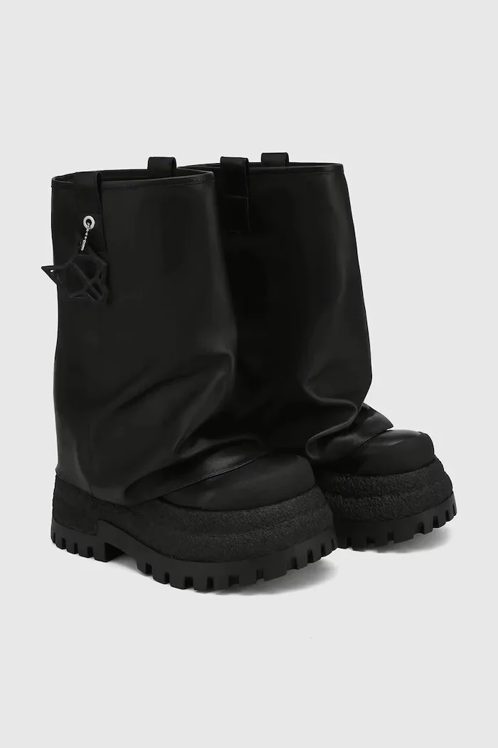Naked Wolfe Кожени обувки Disturb в черно с платформа Disturb Leather Black