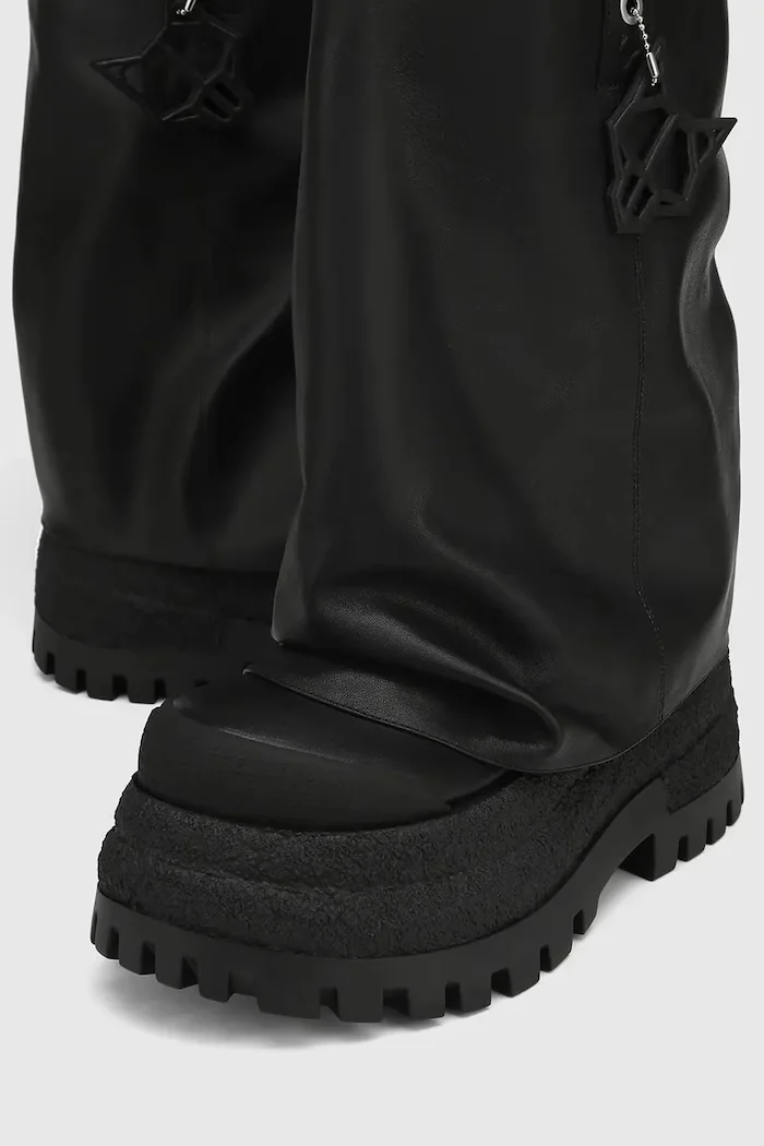 Naked Wolfe Кожени обувки Disturb в черно с платформа Disturb Leather Black