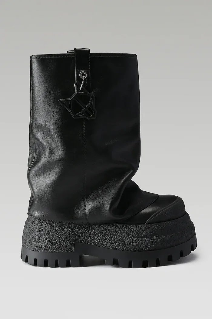 Naked Wolfe Кожени обувки Disturb в черно с платформа Disturb Leather Black