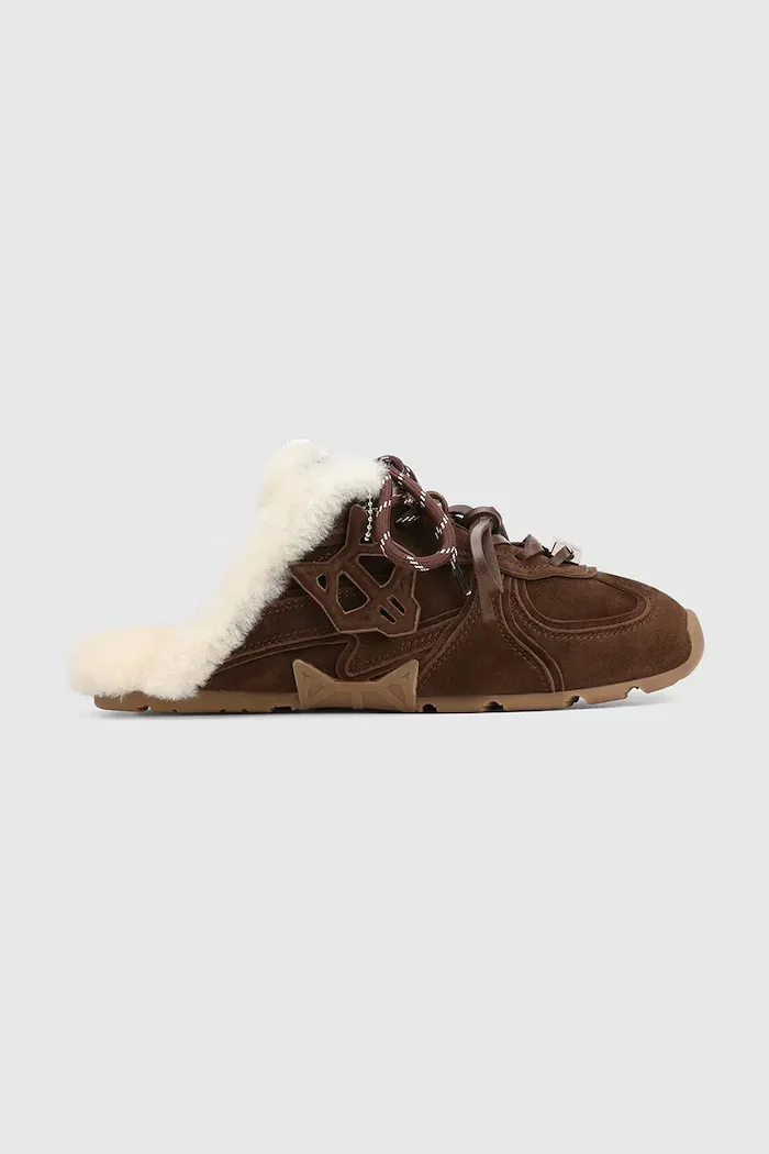 Naked Wolfe пантофи дамски от велур Adorn кафяви Adorn Brown Suede