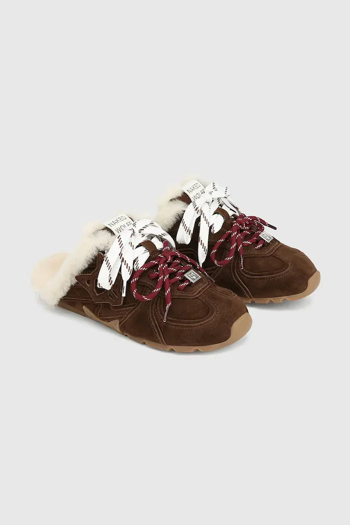Naked Wolfe пантофи дамски от велур Adorn кафяви Adorn Brown Suede