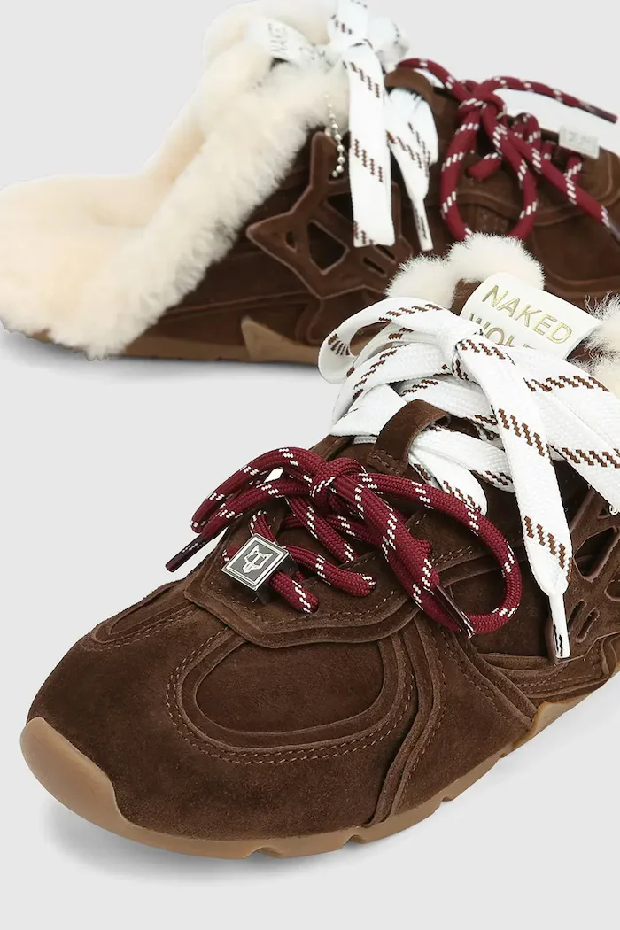Naked Wolfe пантофи дамски от велур Adorn кафяви Adorn Brown Suede