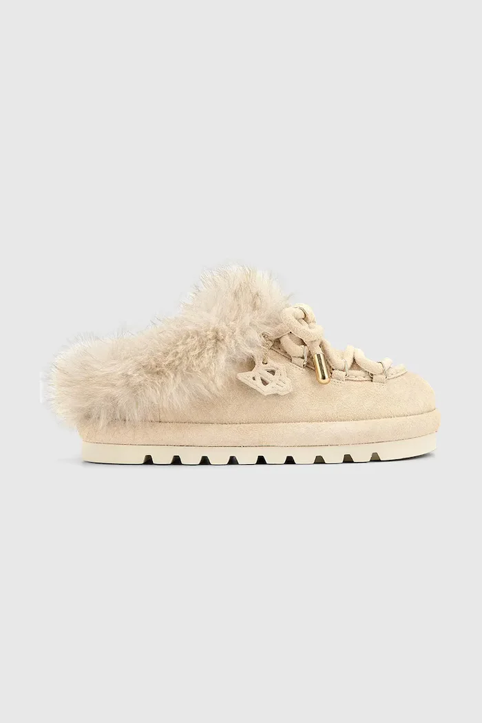 Naked Wolfe пантофи дамски от велур Harlow бежови Harlow Ice Suede