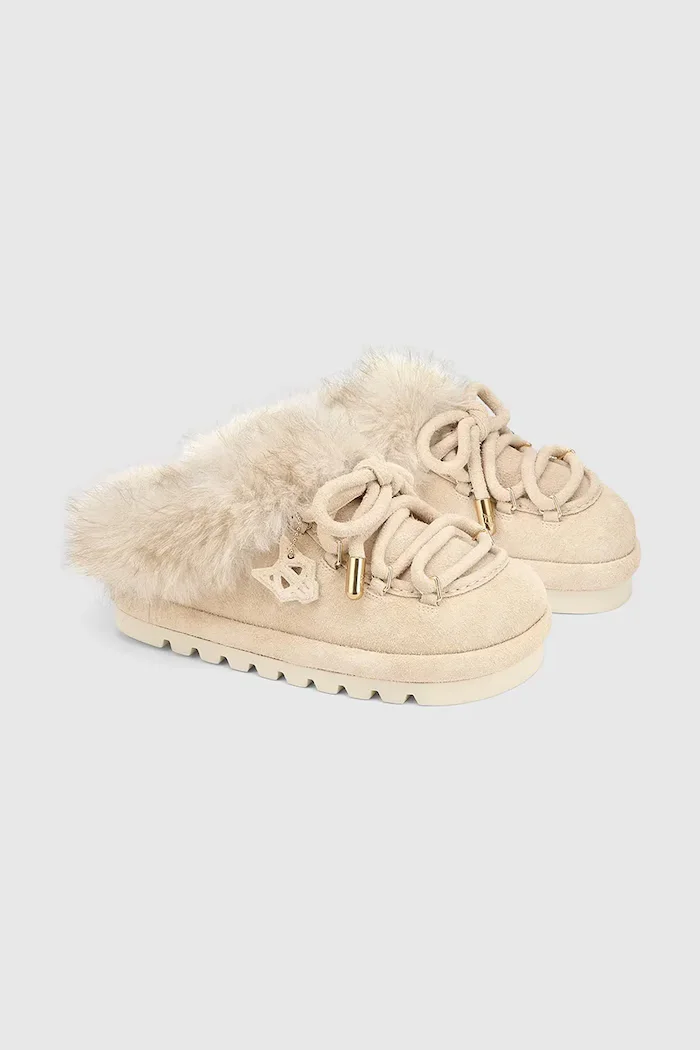 Naked Wolfe пантофи дамски от велур Harlow бежови Harlow Ice Suede