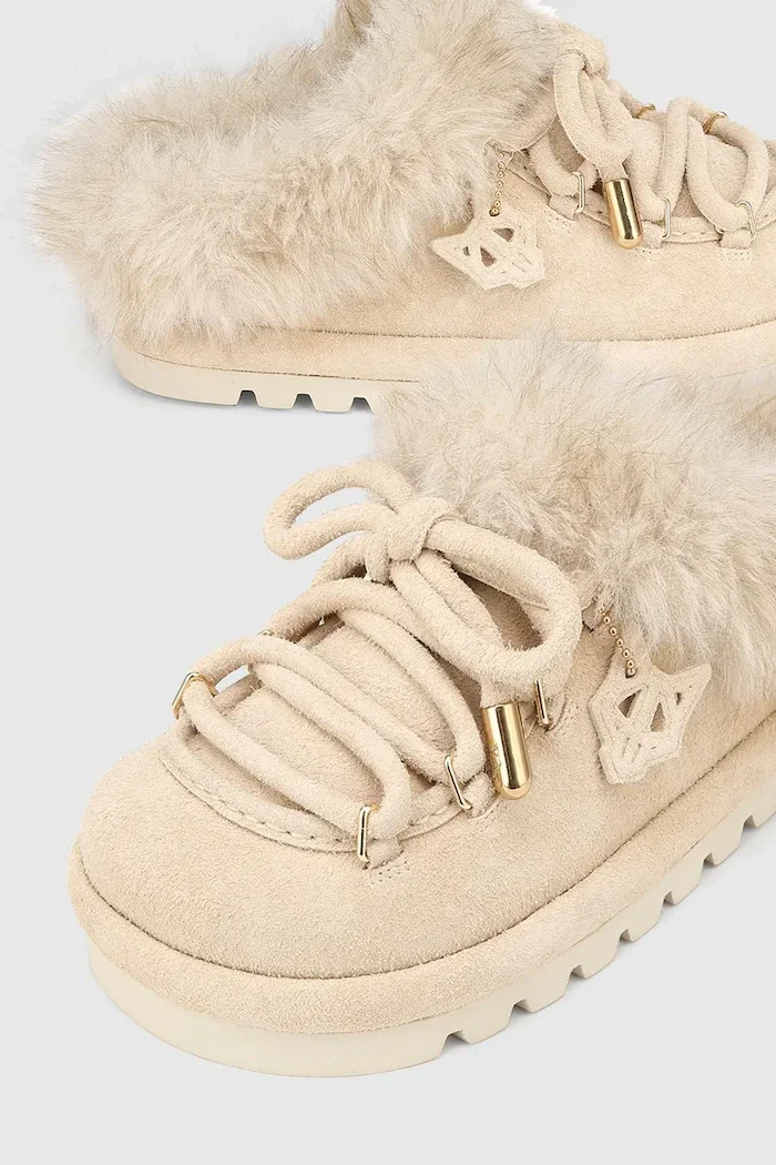 Naked Wolfe пантофи дамски от велур Harlow бежови Harlow Ice Suede