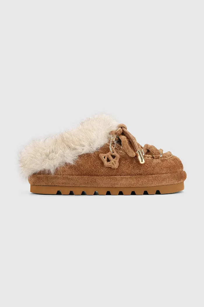 Naked Wolfe пантофи дамски от велур Harlow кафяви Harlow Tan Suede