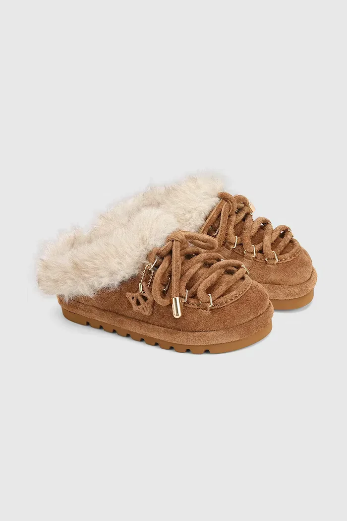 Naked Wolfe пантофи дамски от велур Harlow кафяви Harlow Tan Suede