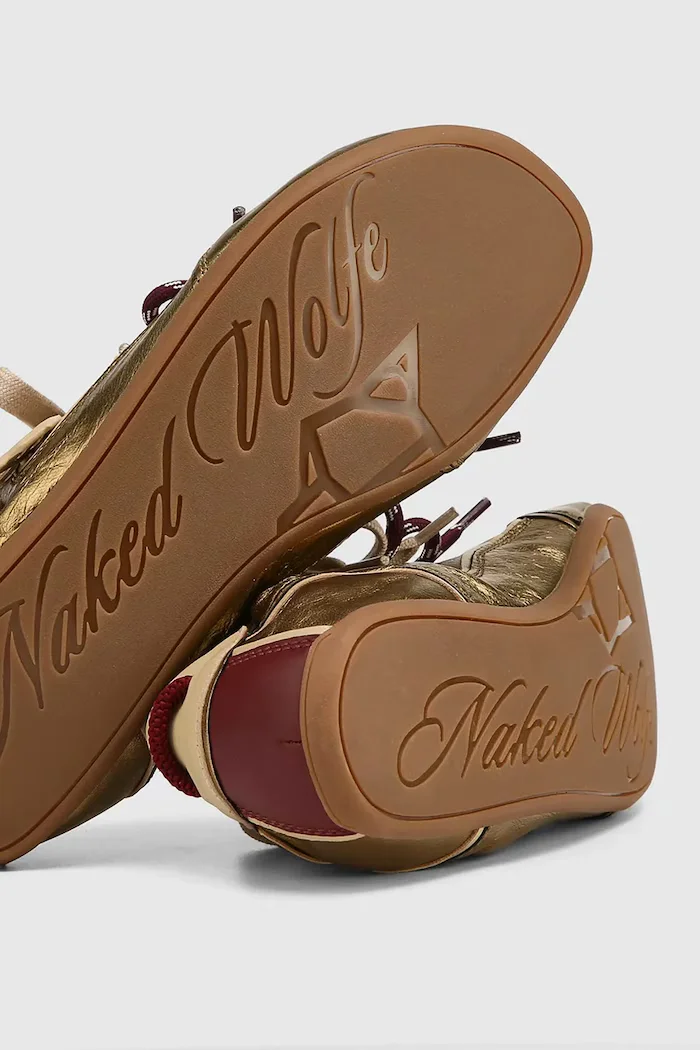 Naked Wolfe Soul маратонки дамски от кожа златни Soul Bronze Leather