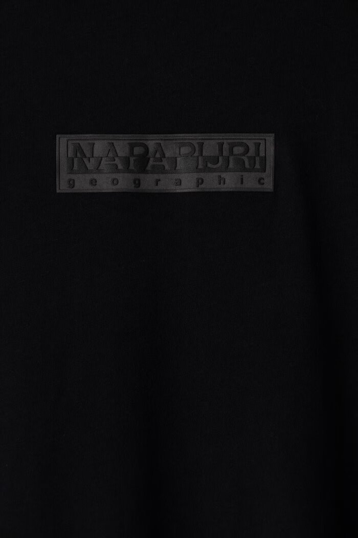 Napapijri блуза с дълги ръкави за деца от памук S-NEW BOX LOGO LS черна NP0A8B3N9411