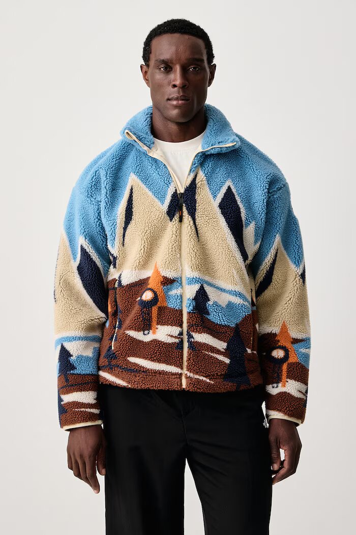 Napapijri суичър с цип мъжки от полар Fleece син NP0A8AO4FXC1